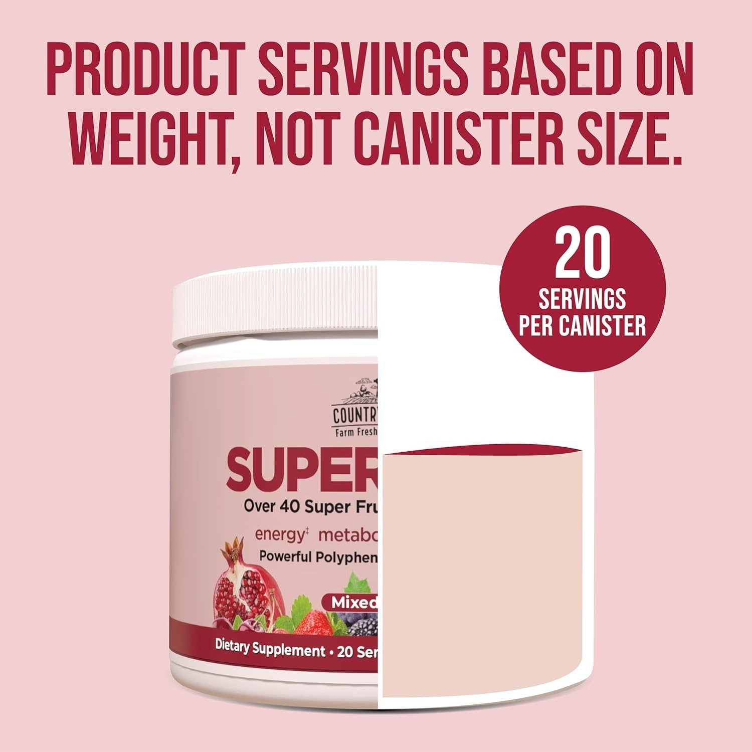Delicious Mixed Berry Super Reds – 40+ Antioxidants, 100% , Energy Support