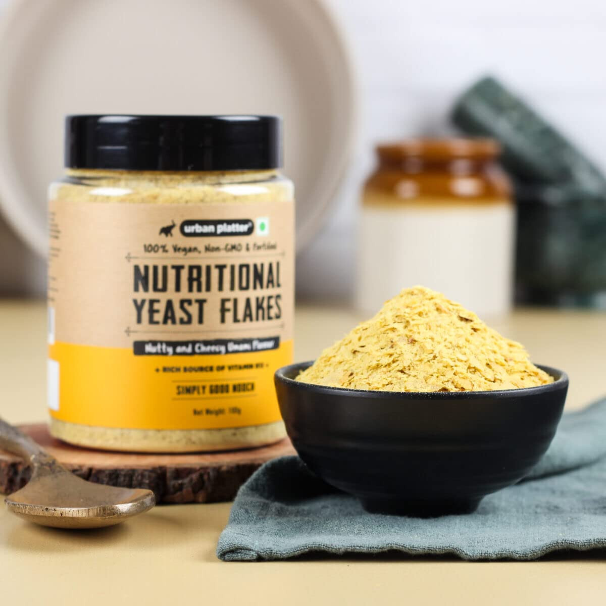 Nutritional Yeast Flakes 100gm with Vitamin B12 Gluten Free Nutty & Cheesy Taste