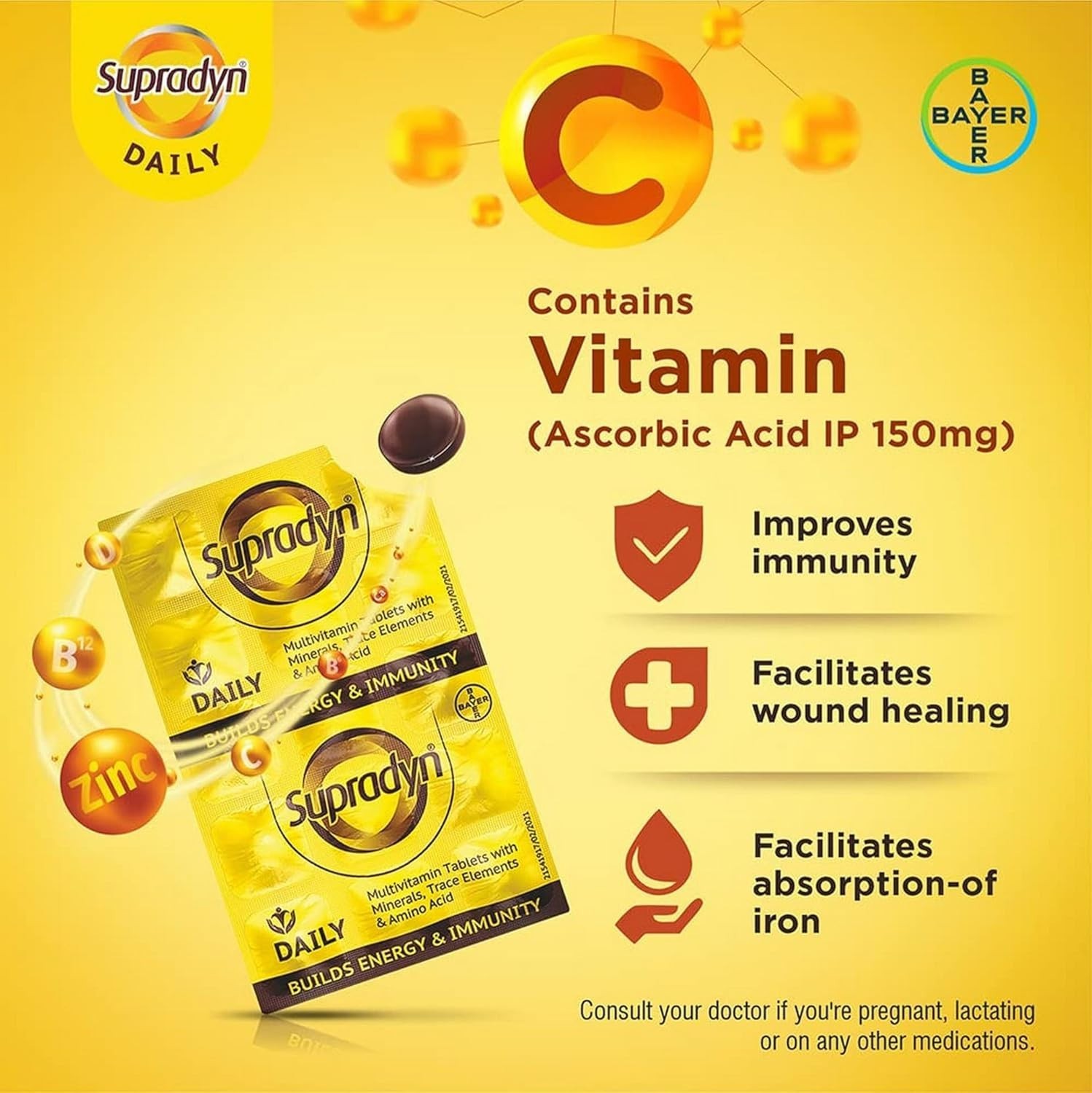 Supradyn Daily Multivitamin – (10Strips X 150Tab)