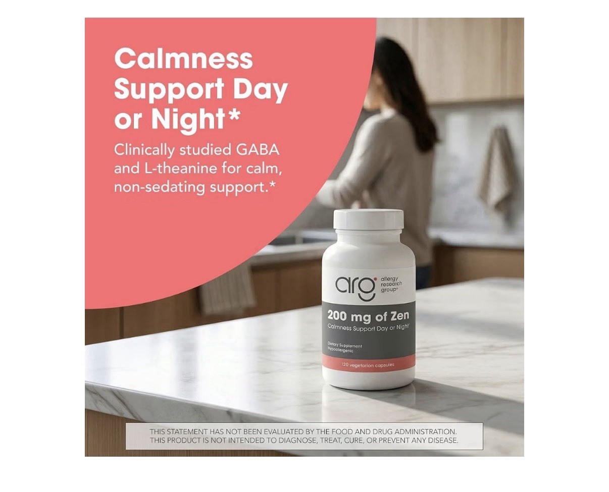 Allergy Research Group ARG 200 mg of Zen Calmness Support Day Or Night 120 Caps