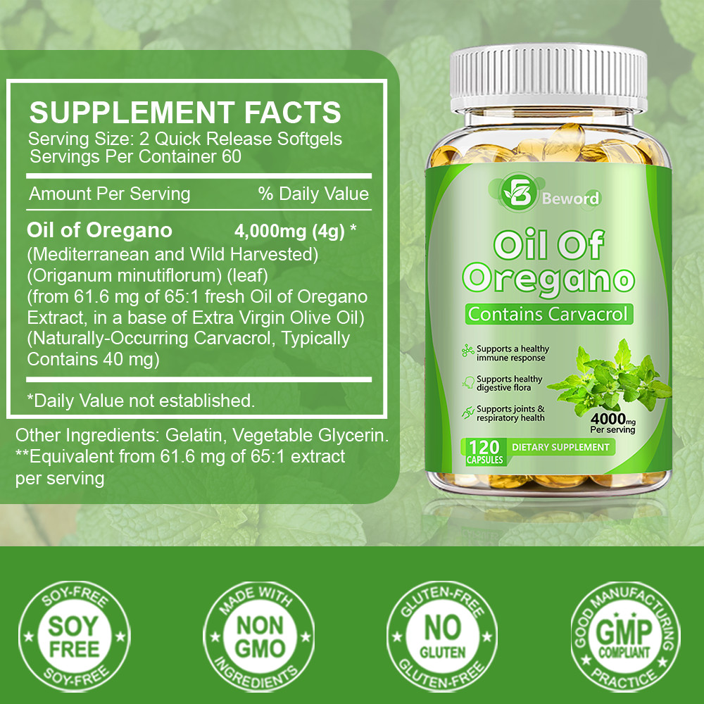 Oil of Oregano Softgels 2 in 1 4000mg with Black Seed Oil Immune Support