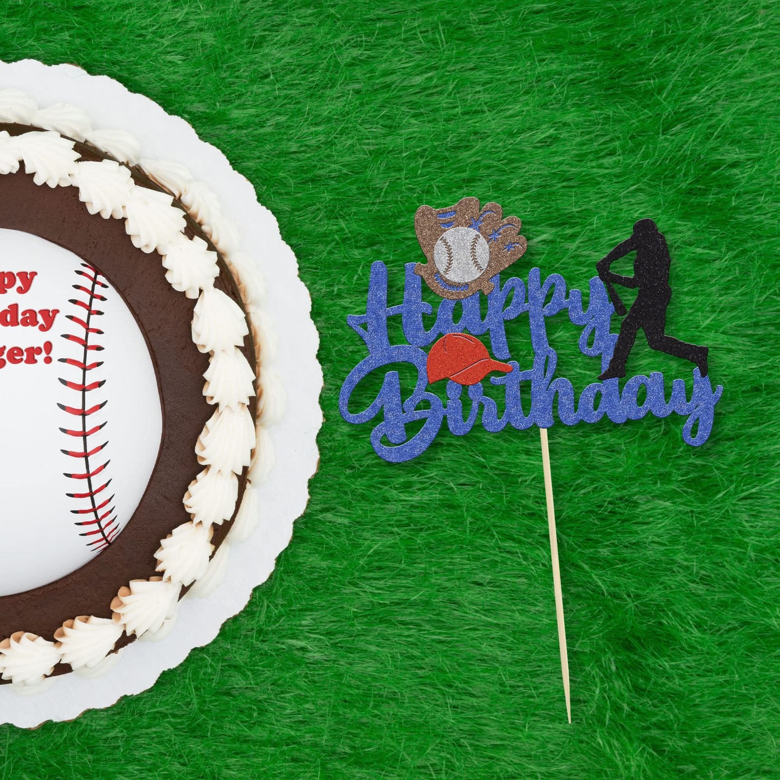1 Pack Baseball Theme Cake Topper Sports Happy Birthday Baseball Player Cake …