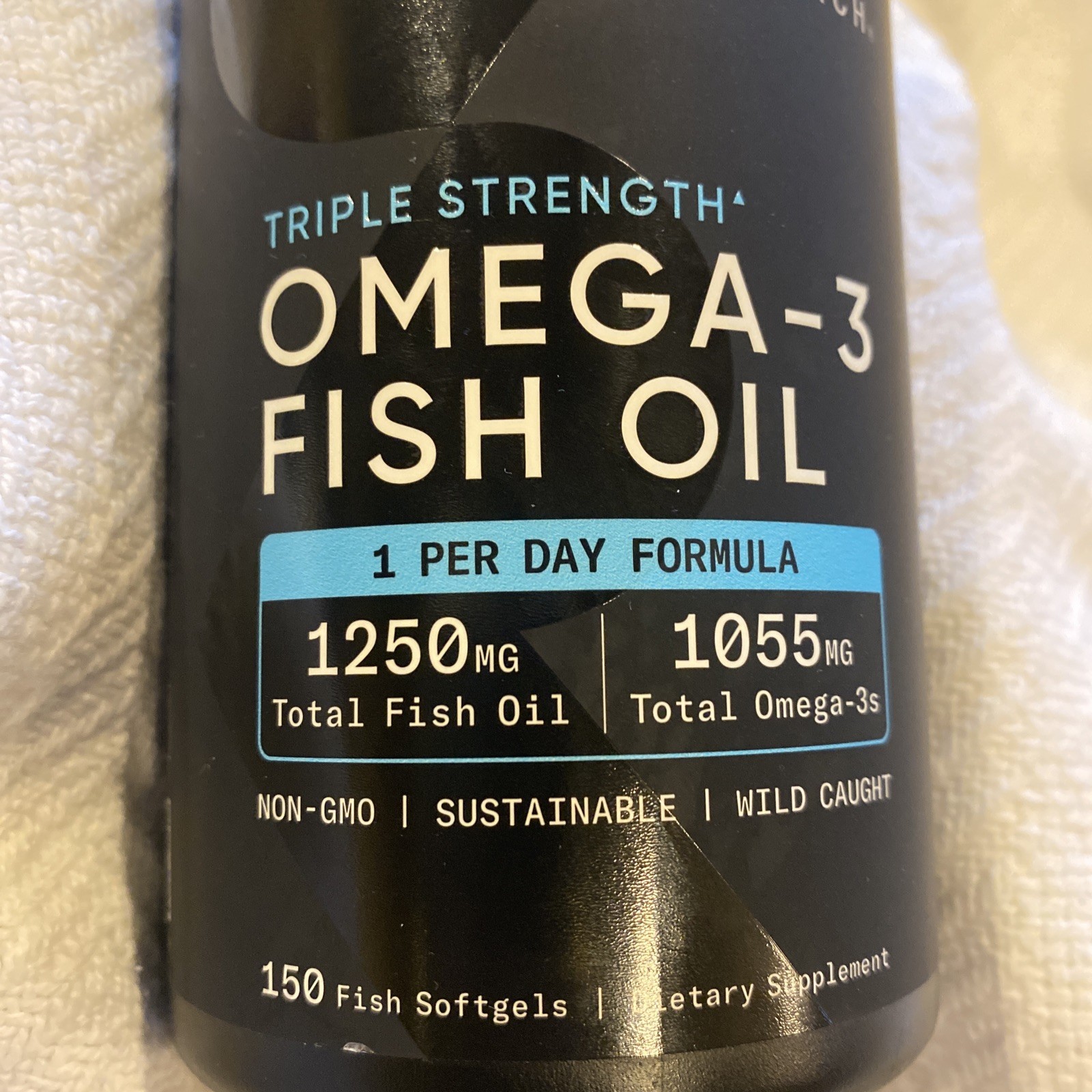 Sports Research Omega-3 Fish Oil Triple Strength 150 Softgels 1250mg Exp 08/2028