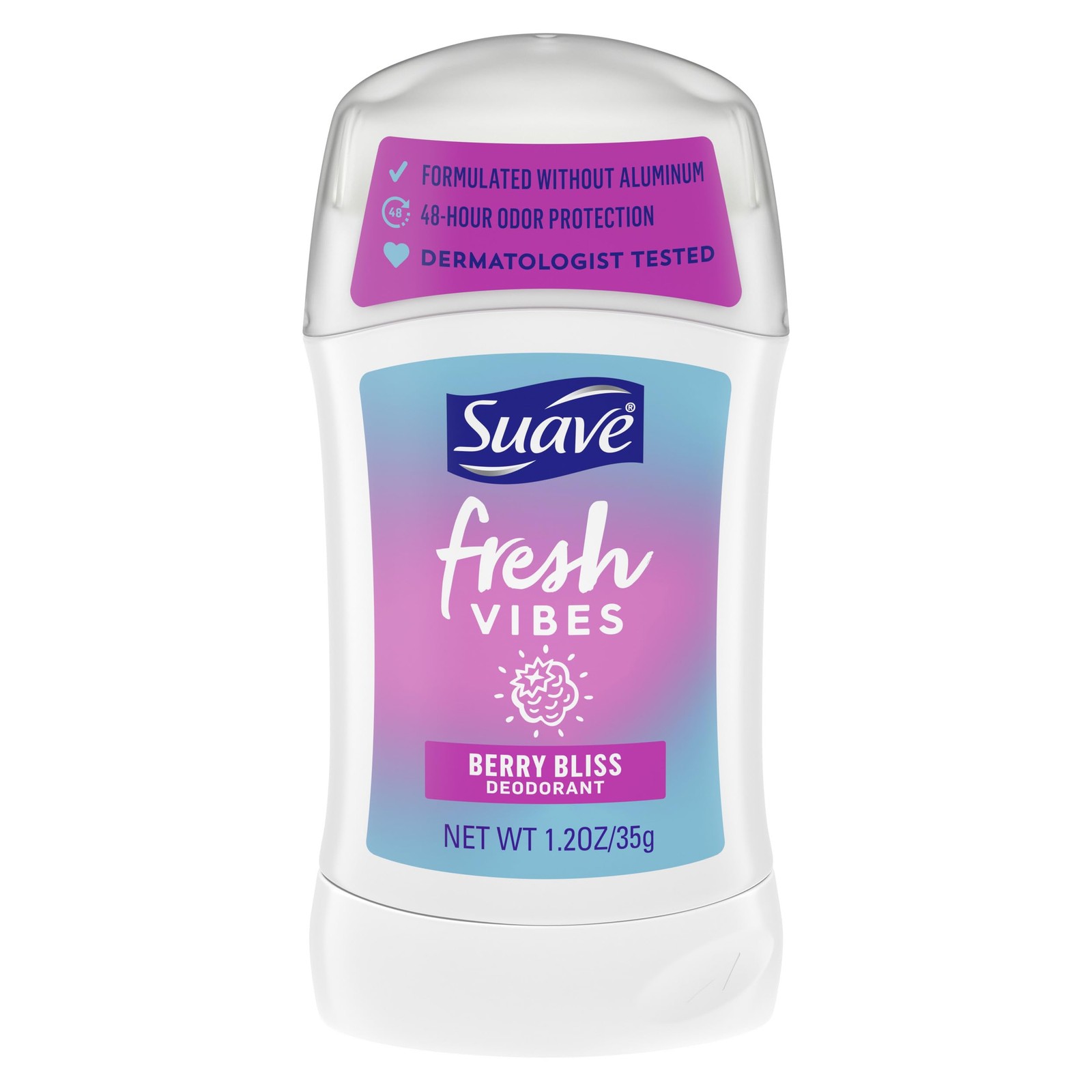 Suave Fresh Vibes Deodorant Stick Berry Bliss Aluminum 2.6 Fl Oz (Pack of 1)