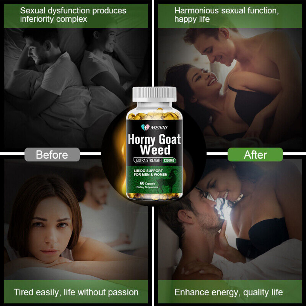 3 Pack Horny Goat Weed Extract with Maca, Saw Palmetto Ginseng, Arginine Support