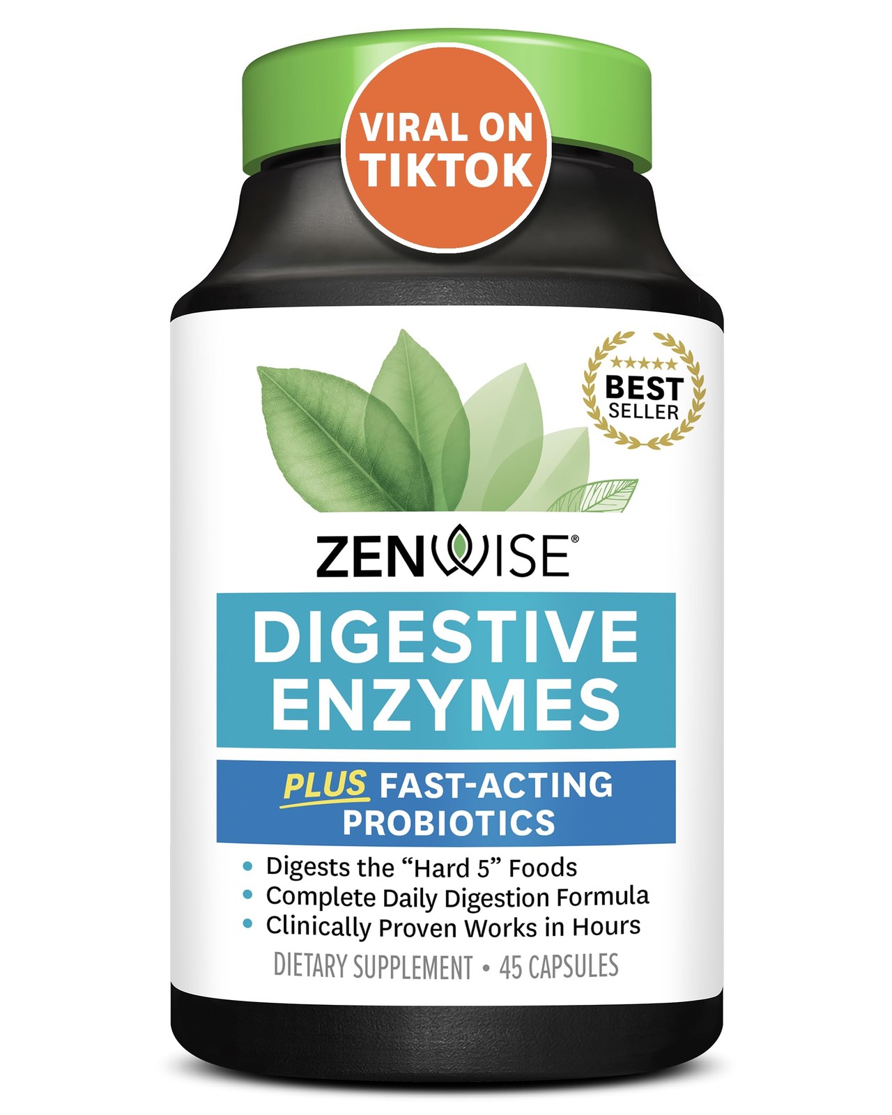 Zenwise Health Digestive Enzymes and Bromelain for Gut Health – Probiotic Mul…