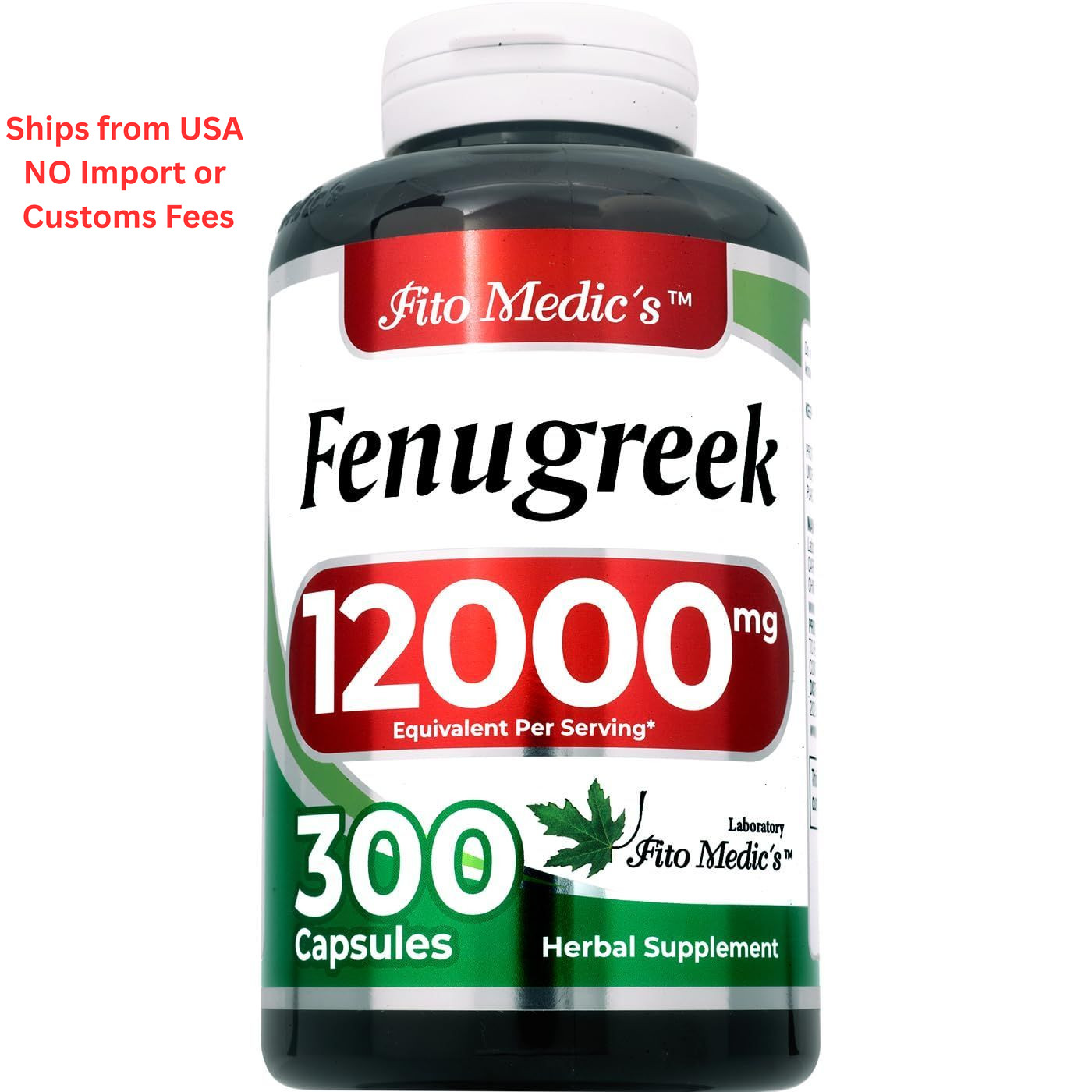 FITO MEDIC’S Lab Fenugreek Seed Supplement, 300 Capsules, 1 Count (Pack of 1)