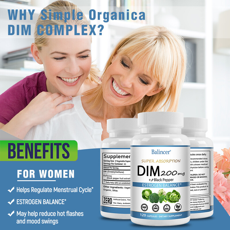 DIM (Diindolylmethane) 200 mg with BioPerine, Estrogen Balance, 30-120 Tablets