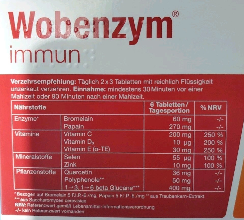 Wobenzym Joint Health Plus Immune Support 240 Tablets Exp 5/2027