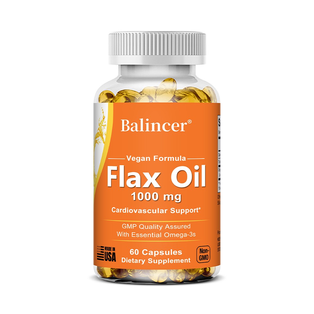 Flaxseed oil 1000mg capsules (30/60/120 pack) With Essential Omega-3s