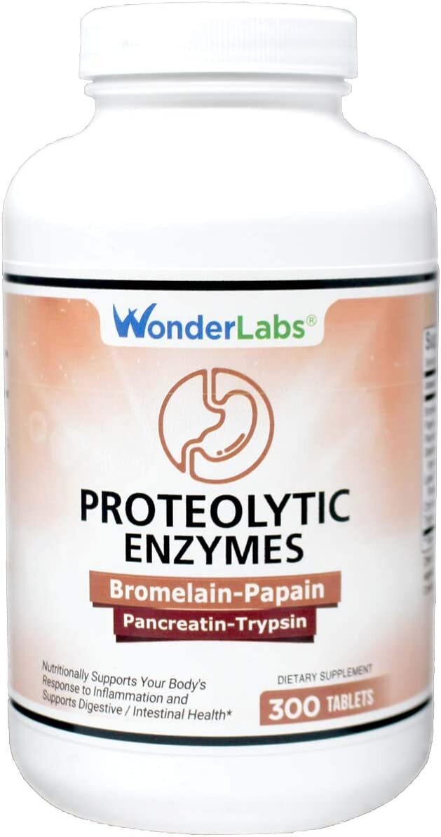 Wonder Laboratories Proteolytic Enzymes Bromelain Papain Pancreatin Trypsin