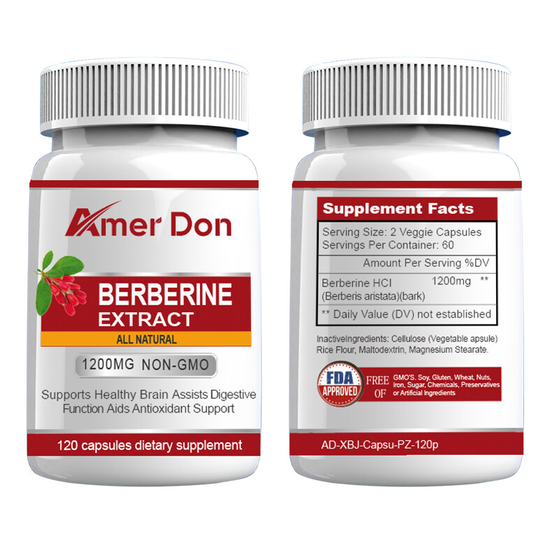 120Pc Premium Berberine HCL Extract 1200mg Healthy Cholesterol Anti-inflammatory
