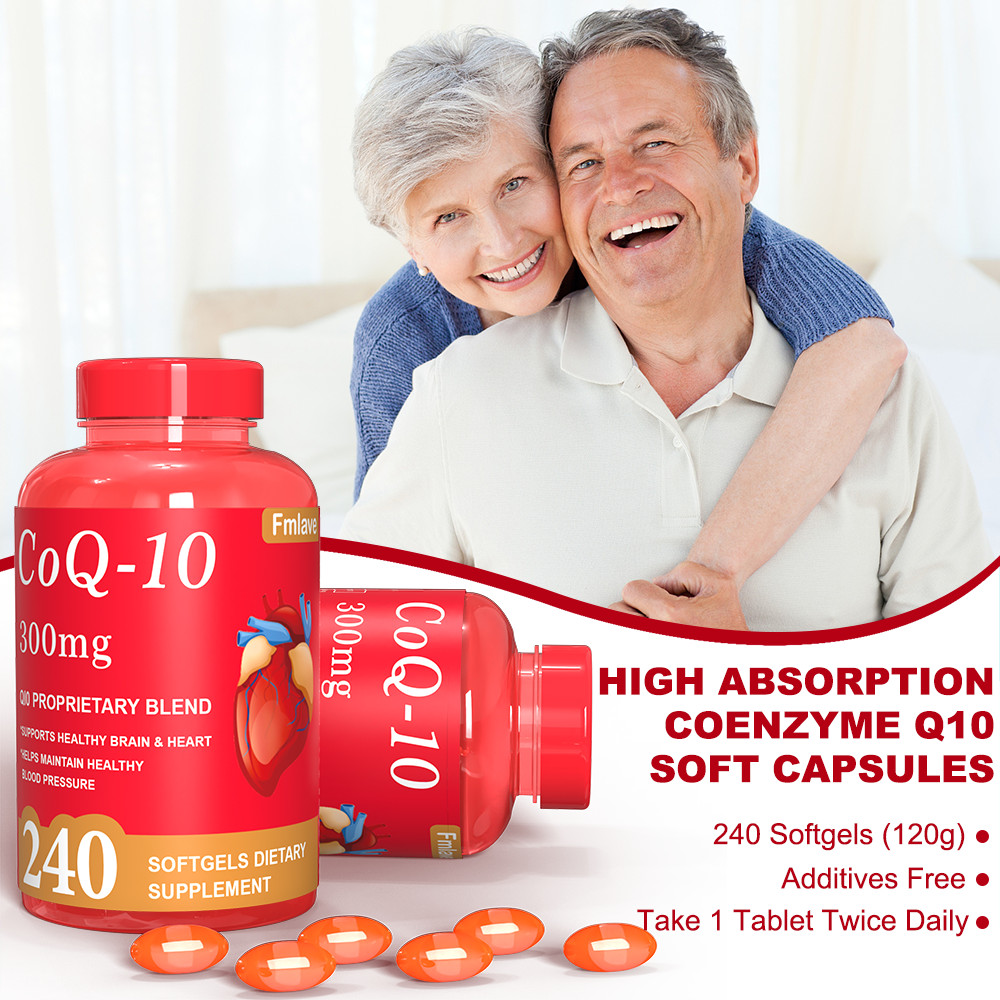 CoQ-10 300mg 240 Softgels Coq10 Co Q10 Coenzyme Heart Support NON GMO Free Ship