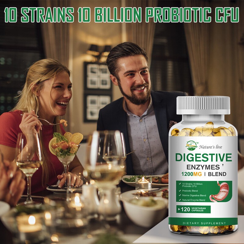 Nature’s Live Digestive Enzymes Capsules 1200mg Digestive Health Supplement