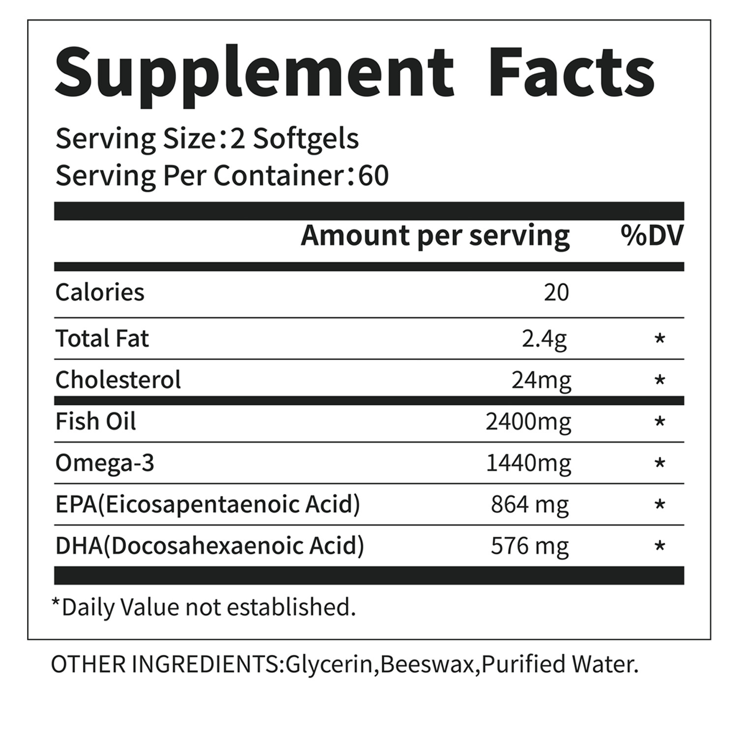 3x Strength EPA & DHA Omega 3 Fish Oil 2400mg, Highest Potency, 02/07/2027