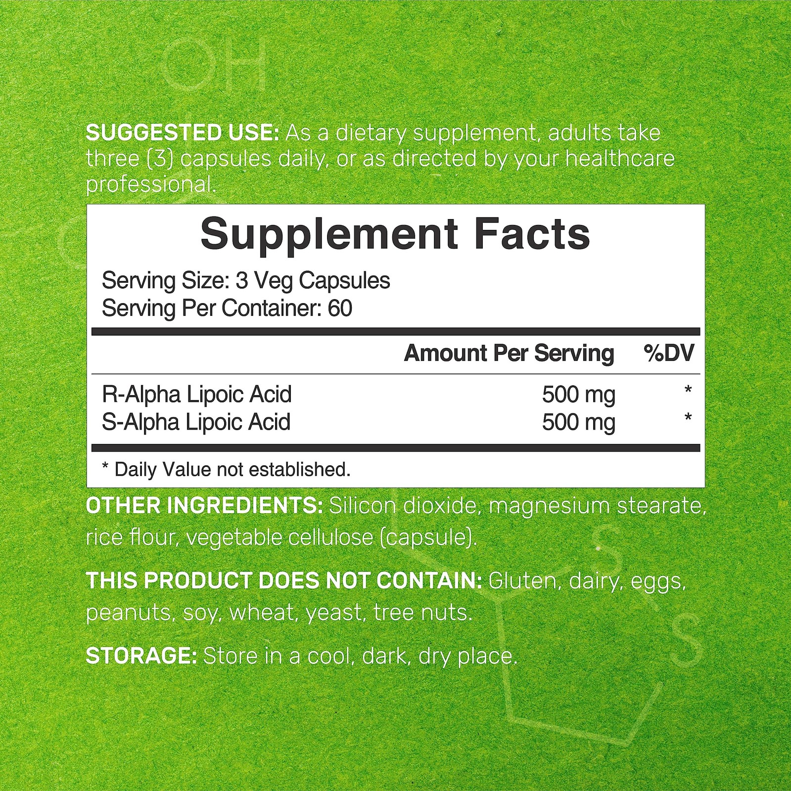 Alpha Lipoic Acid 1,000Mg, 180 Veggie Capsules – 50/50 R-ALA & S-ALA for Max Bio