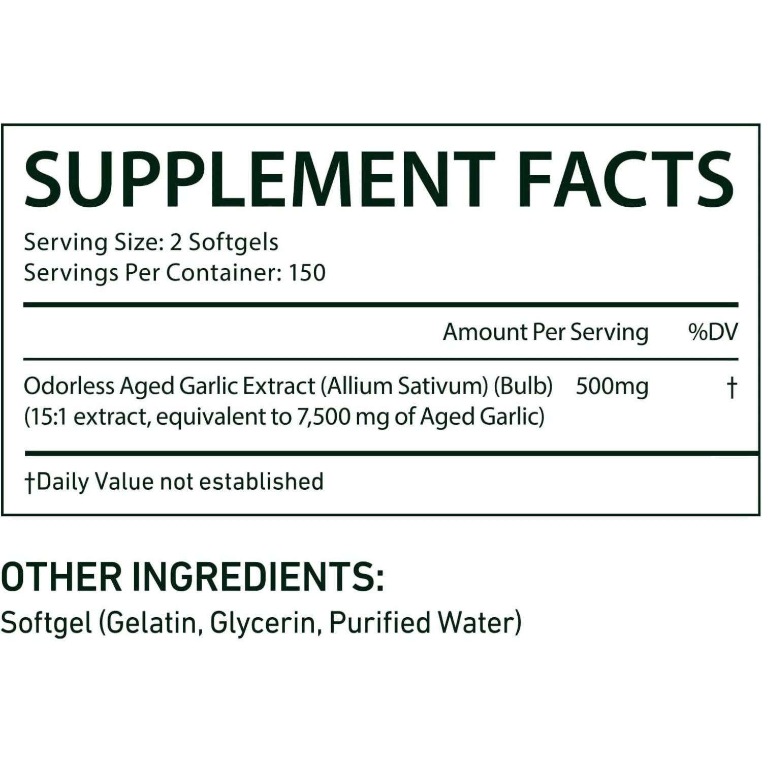 Best Aged Garlic Extract, 300 Softgels, 7500mg Odorless | Heart & Immune Pack 2