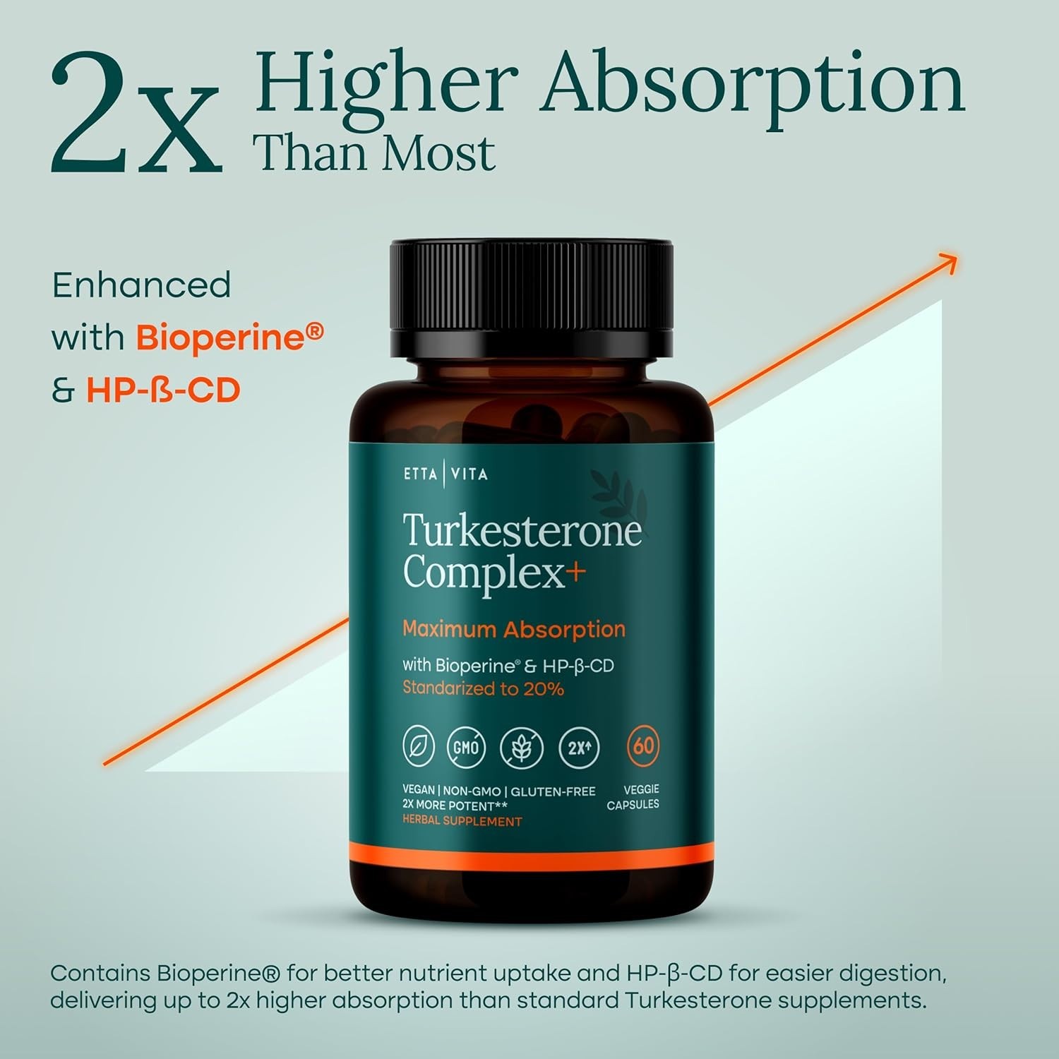 Turkesterone 2X Strength Vegan Supplement | Pure Ecdysterone 60 Capsules USA