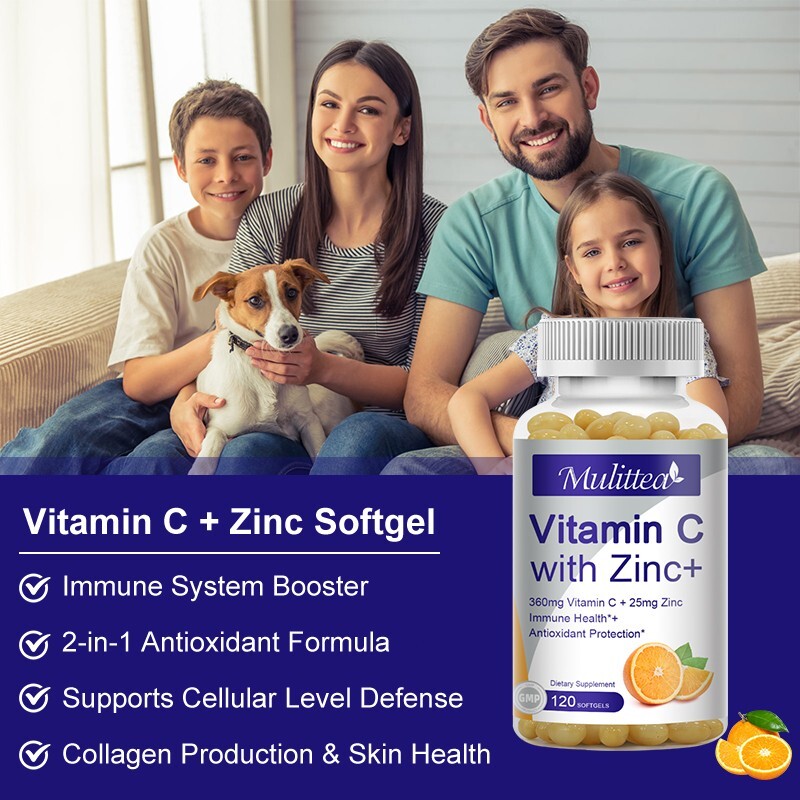 Vitamin C Capsules 1000mg+ Zinc 20mg For Immune System Support for Men and Women