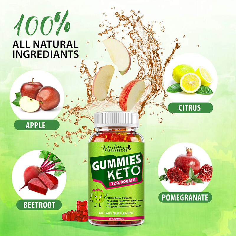 Keto Slimming ACV Gummies 120,000mg Apple Cider Vinegar Weight Loss, 60 Pills US