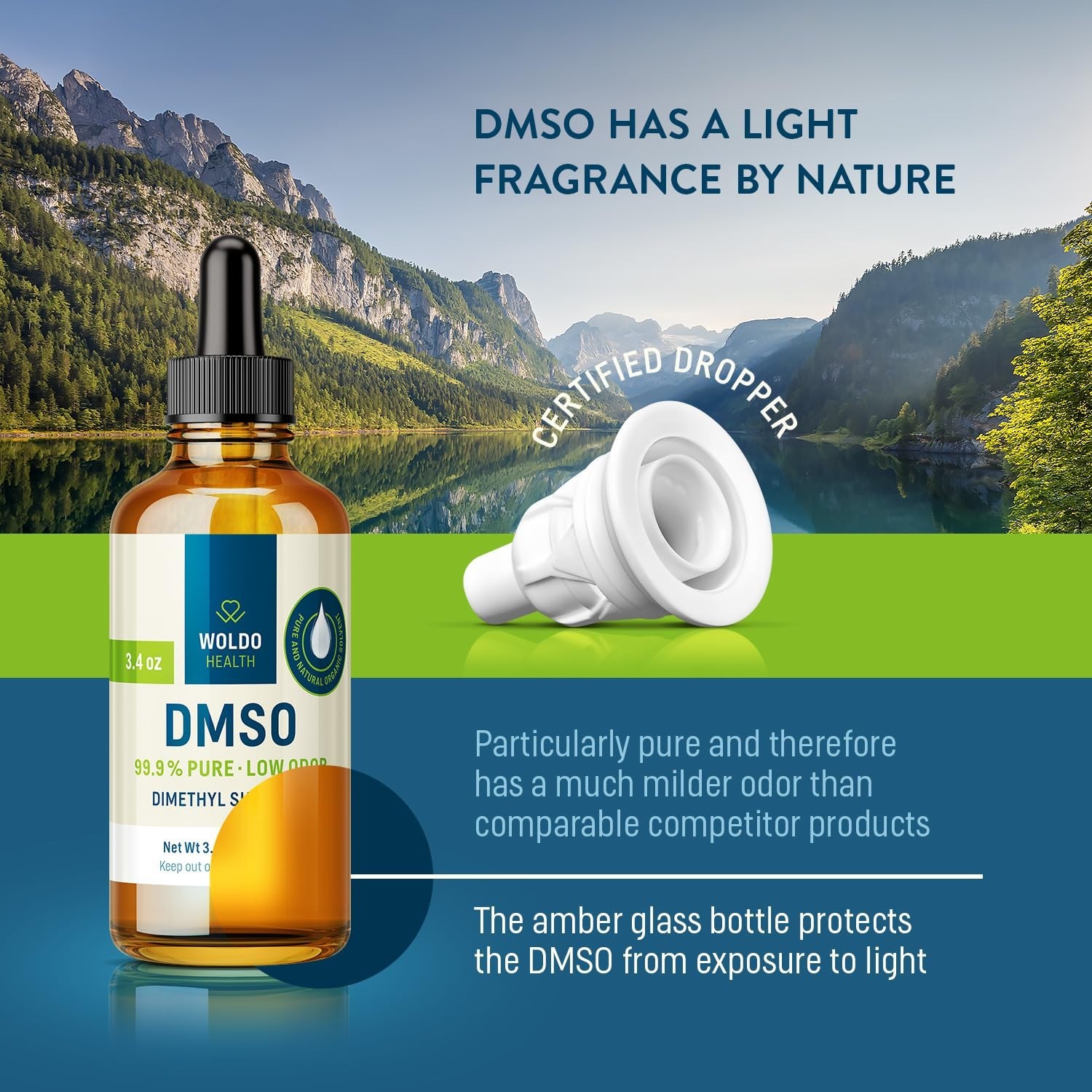 99.9% Pure DMSO Liquid – FT-IR Verified, Low Odor, 3.38 fl. oz in Glass Dropper