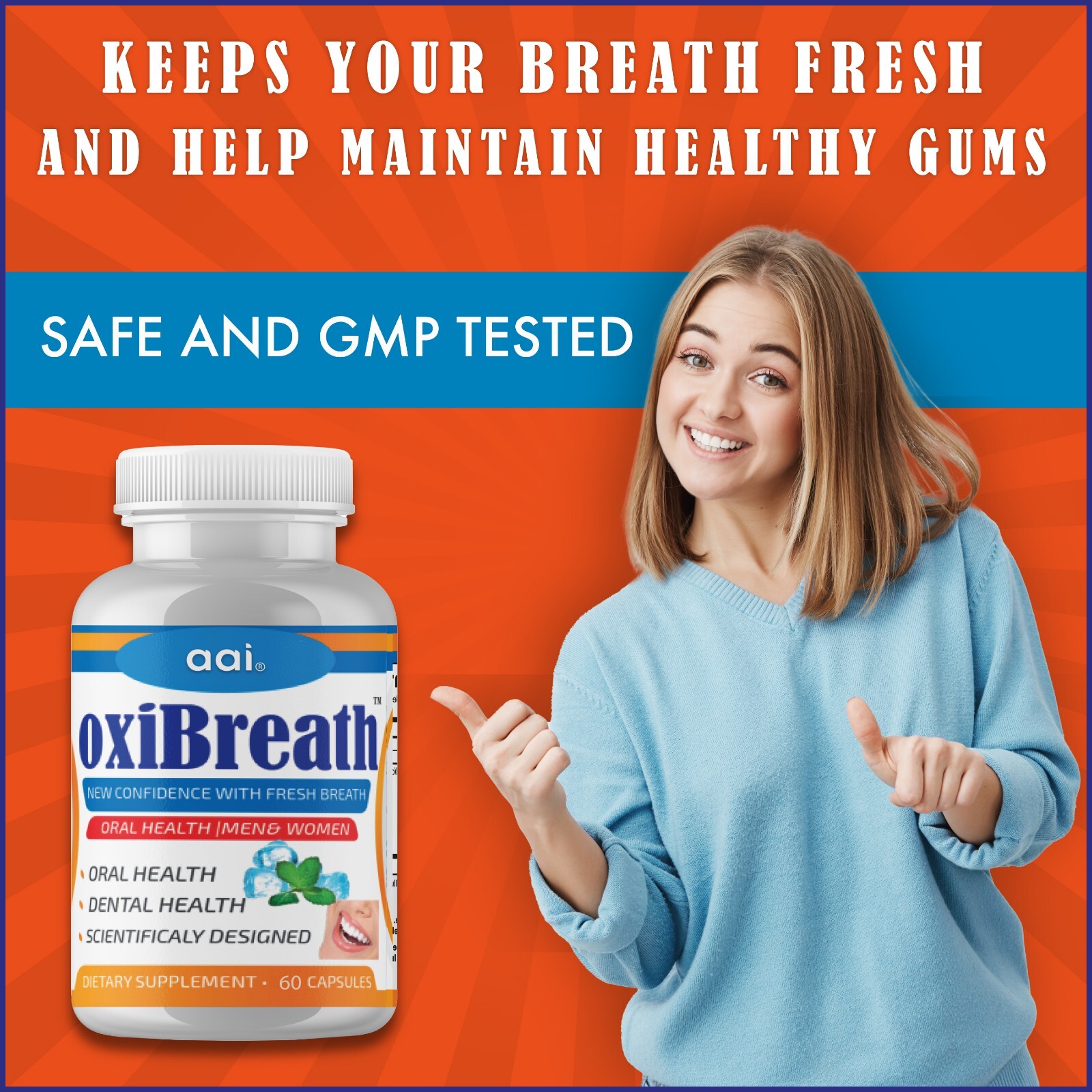 Combo Pack OxiBreath Breath Freshener,Bad Breath Odor Supplement for Men &Women
