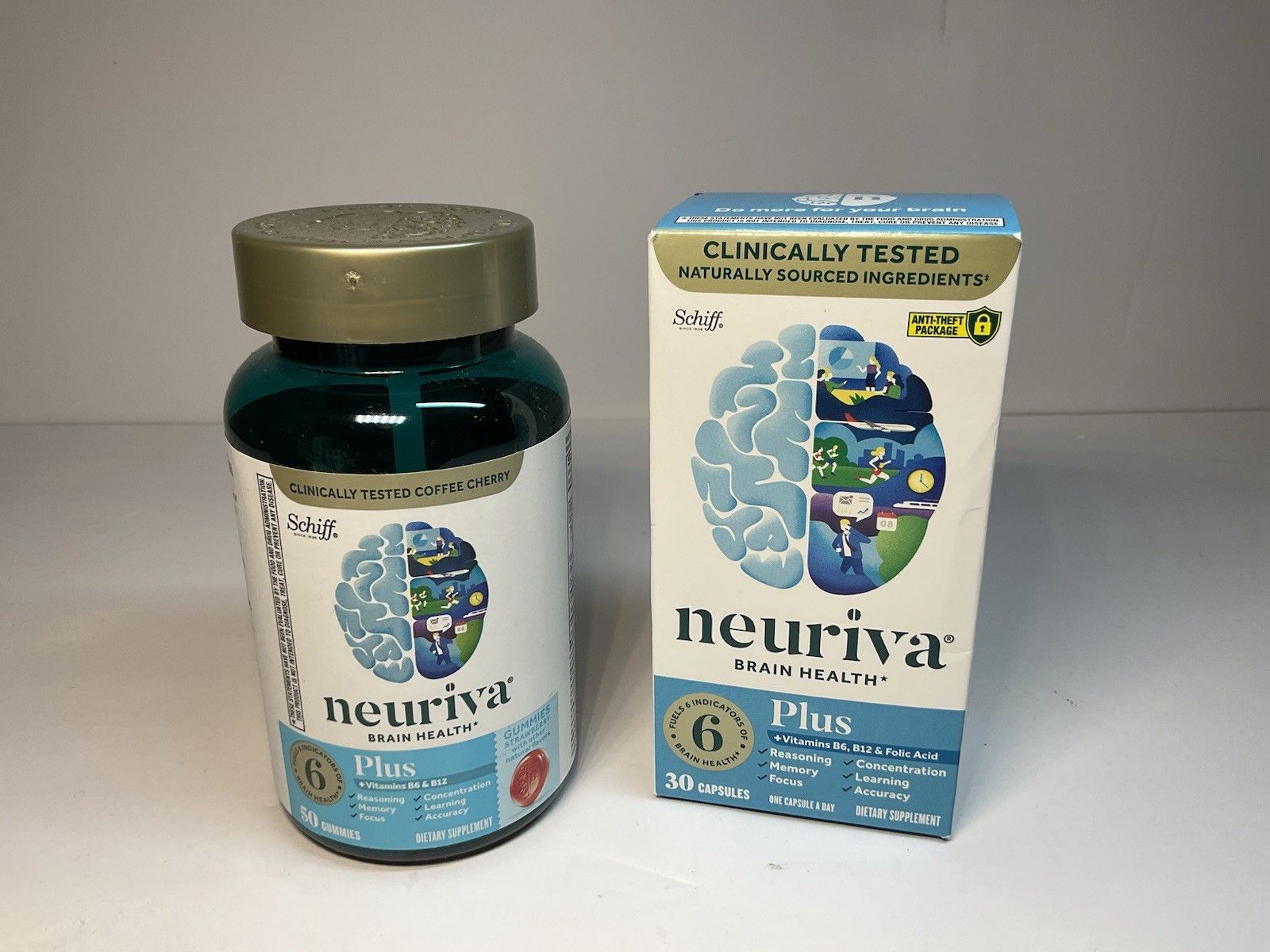 🔥NEURIVA PERFORMANCE PLUS Brain Health Supplements 50 Gummy’s Plus 30 Capsules