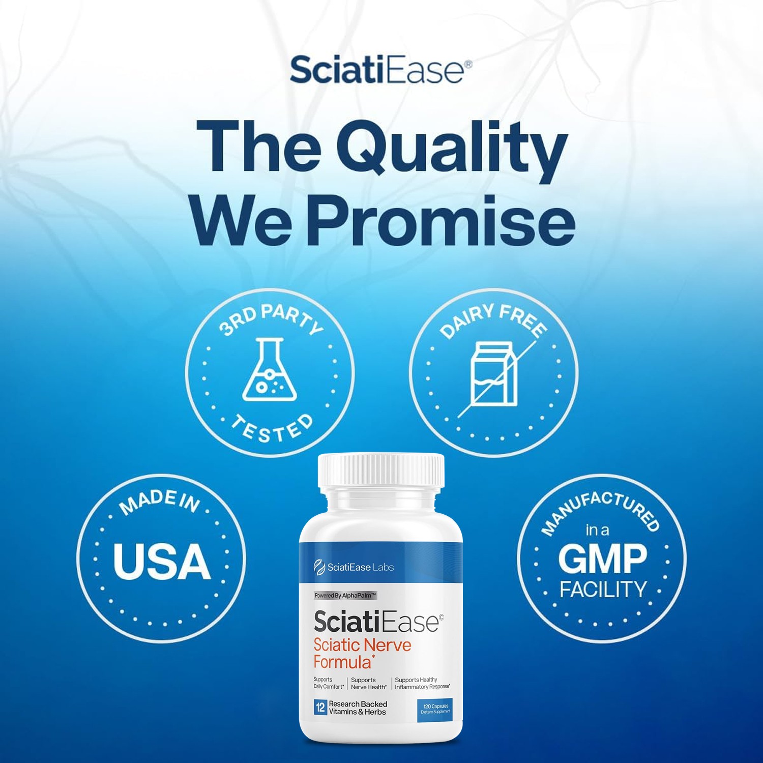 SciatiEase Labs Sciatic Nerve Formula- Build Muscle and Endurance, Improve Sleep