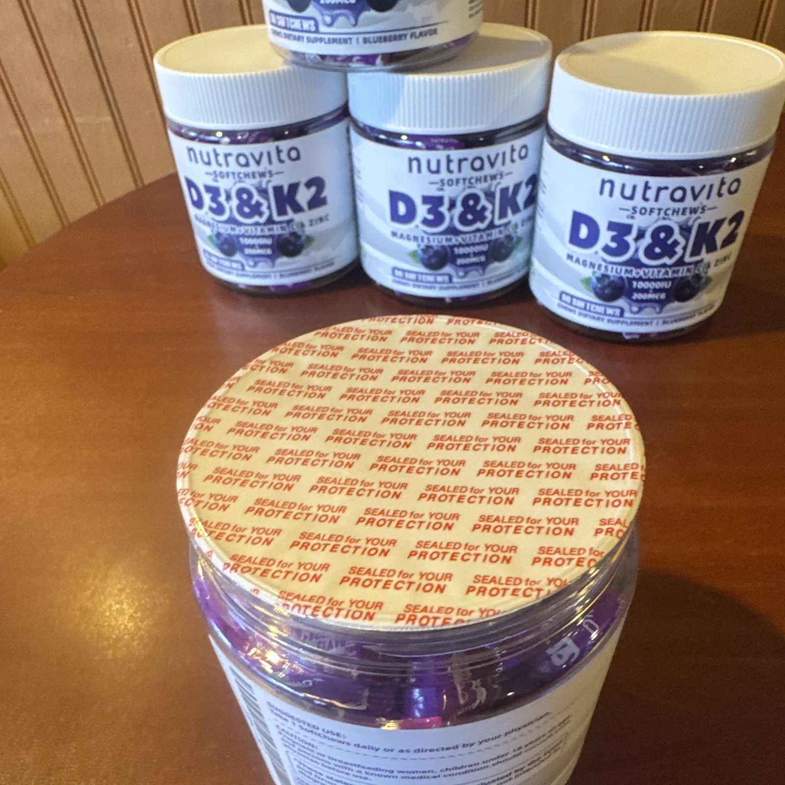 Lot of 5 Nutravita D3 & K2 Softchews Blueberry 60 Vegan Gluten-Free EXP 02/2027