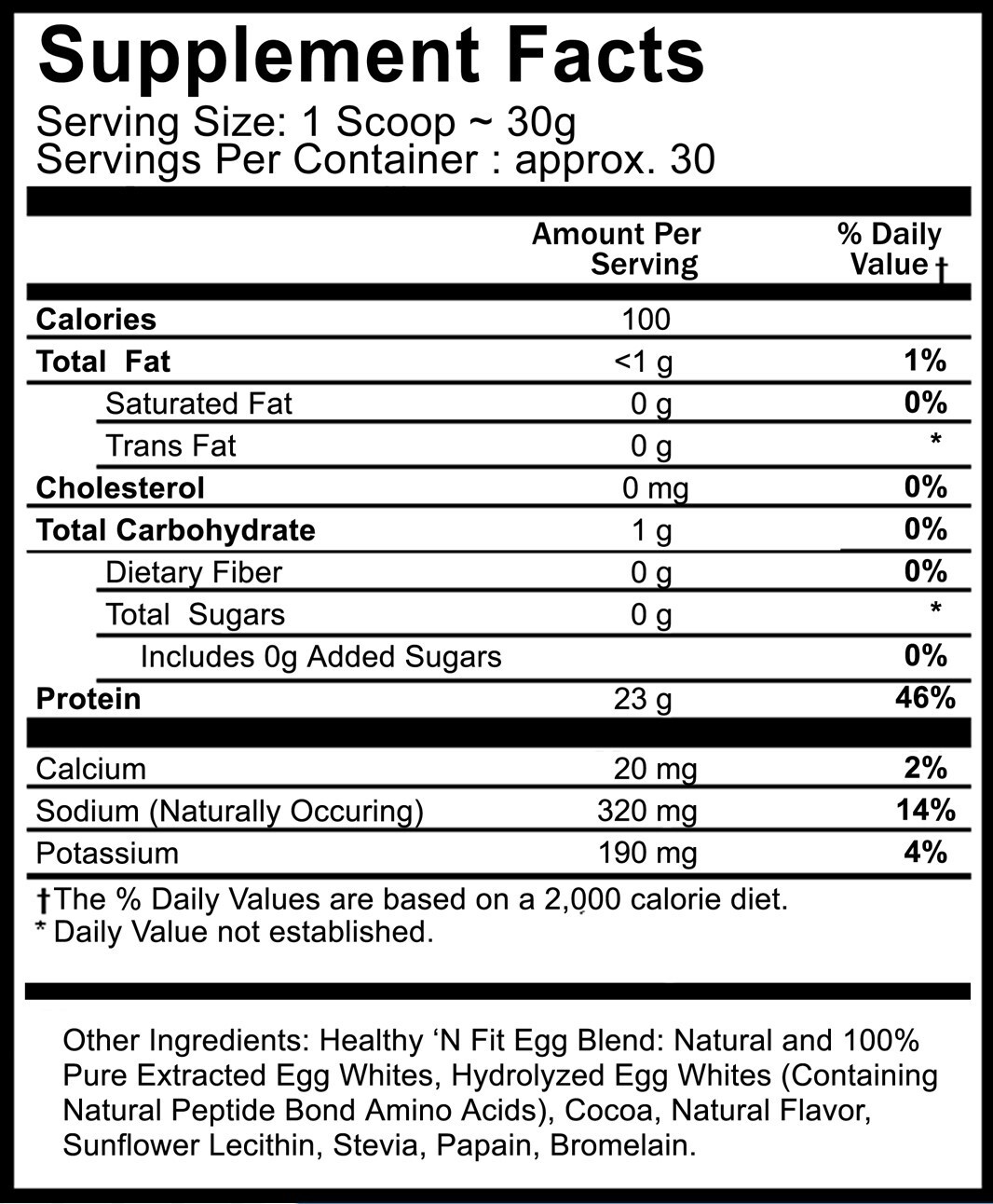 HEALTHY N FIT – 100% Egg Protein 2lb, Chocolate- The Best Egg Protein, Natural