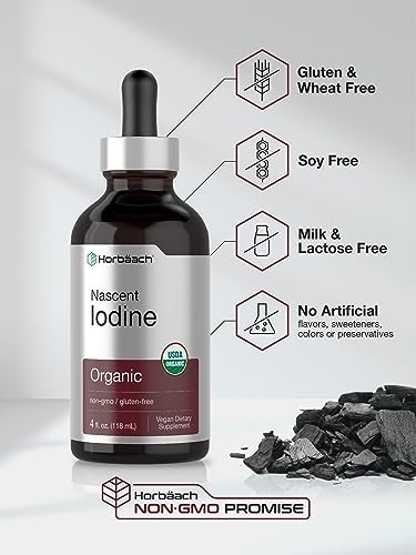 Nascent Iodine 325mcg 4oz Organic Liquid Supplement Non-GMO Gluten Free USA