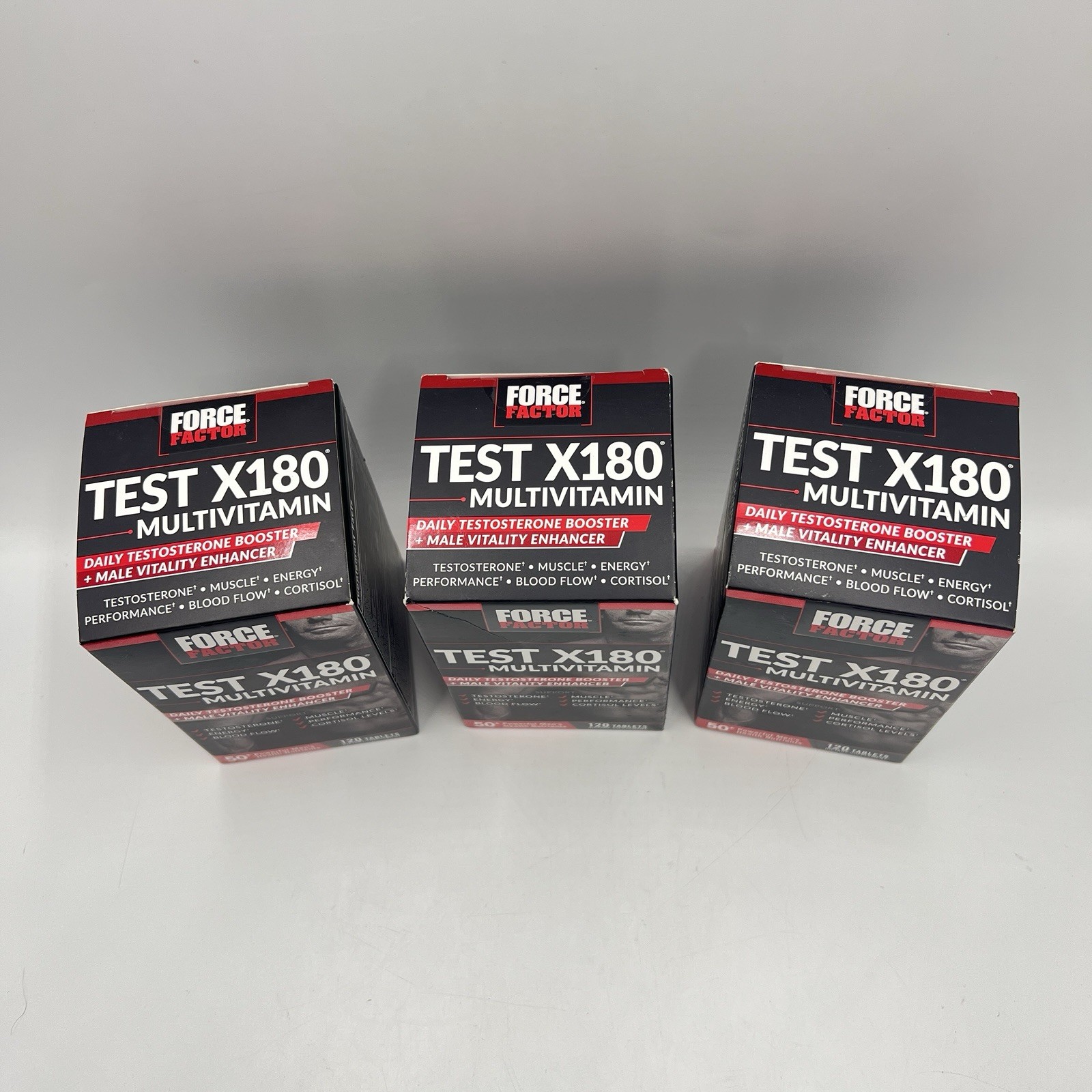 Force Factor Test X180 Multivitamin 120 Tablets 3 Boxes (360 Total) New 09/2027