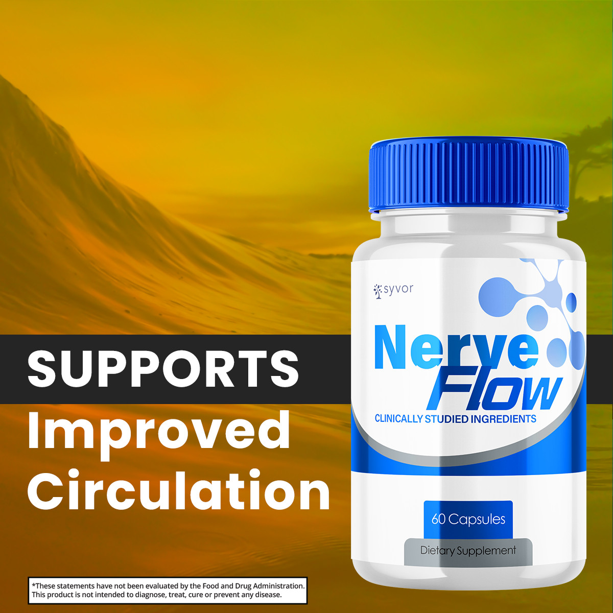 Nerve Flow Advanced Nerve Support Formula Maximum Strength Vitamin 60 Capsules
