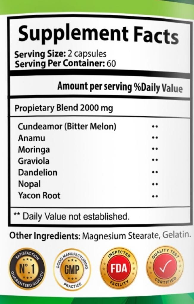 BLOOD SUGAR SUPPORT SUPPLEMENTS 90 Capsules Natural Control & Blood Regulator