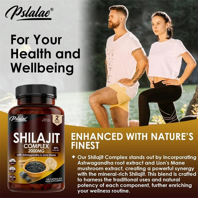 Shilajit Complex 120pcs, Relieve Stress, Enhance Physical Strength, Metabolism