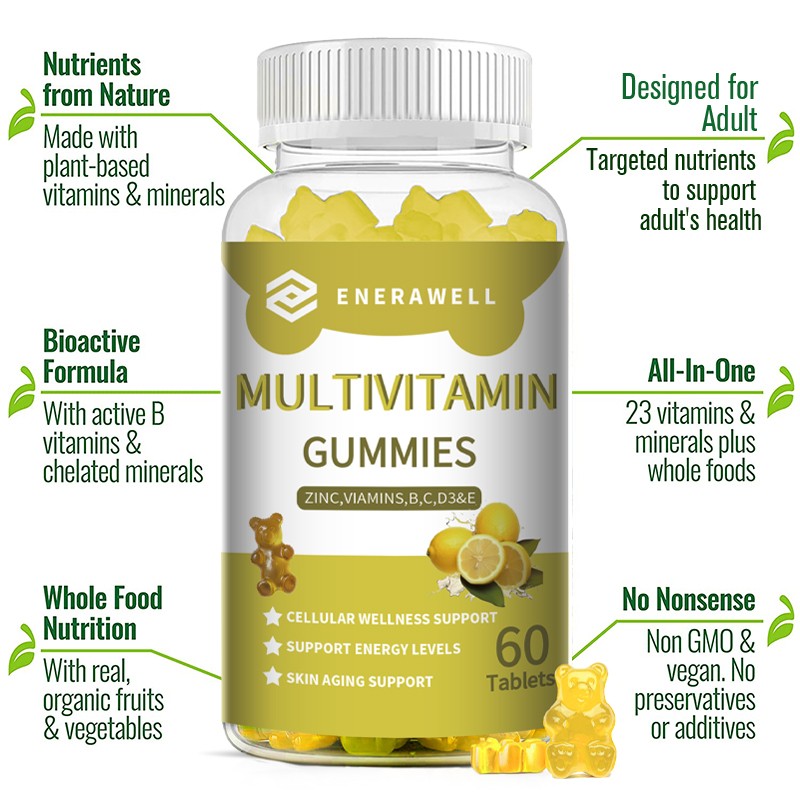 Multivitamin Gummies Vitamins A,B6,B12,C, D3,E & Zinc Immunity Growth 02/07/2027