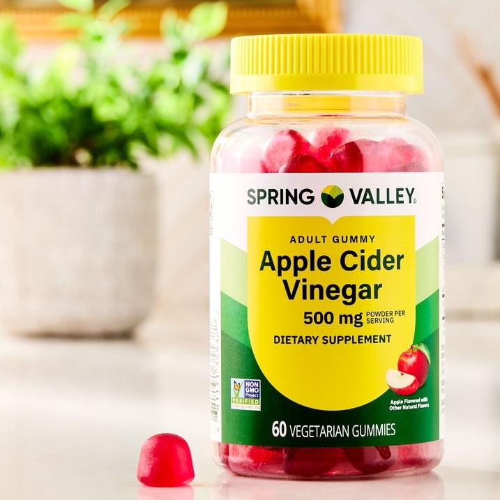 Spring Valley Apple Cider Vinegar Gummies Non GMO 500 mg 60 Count