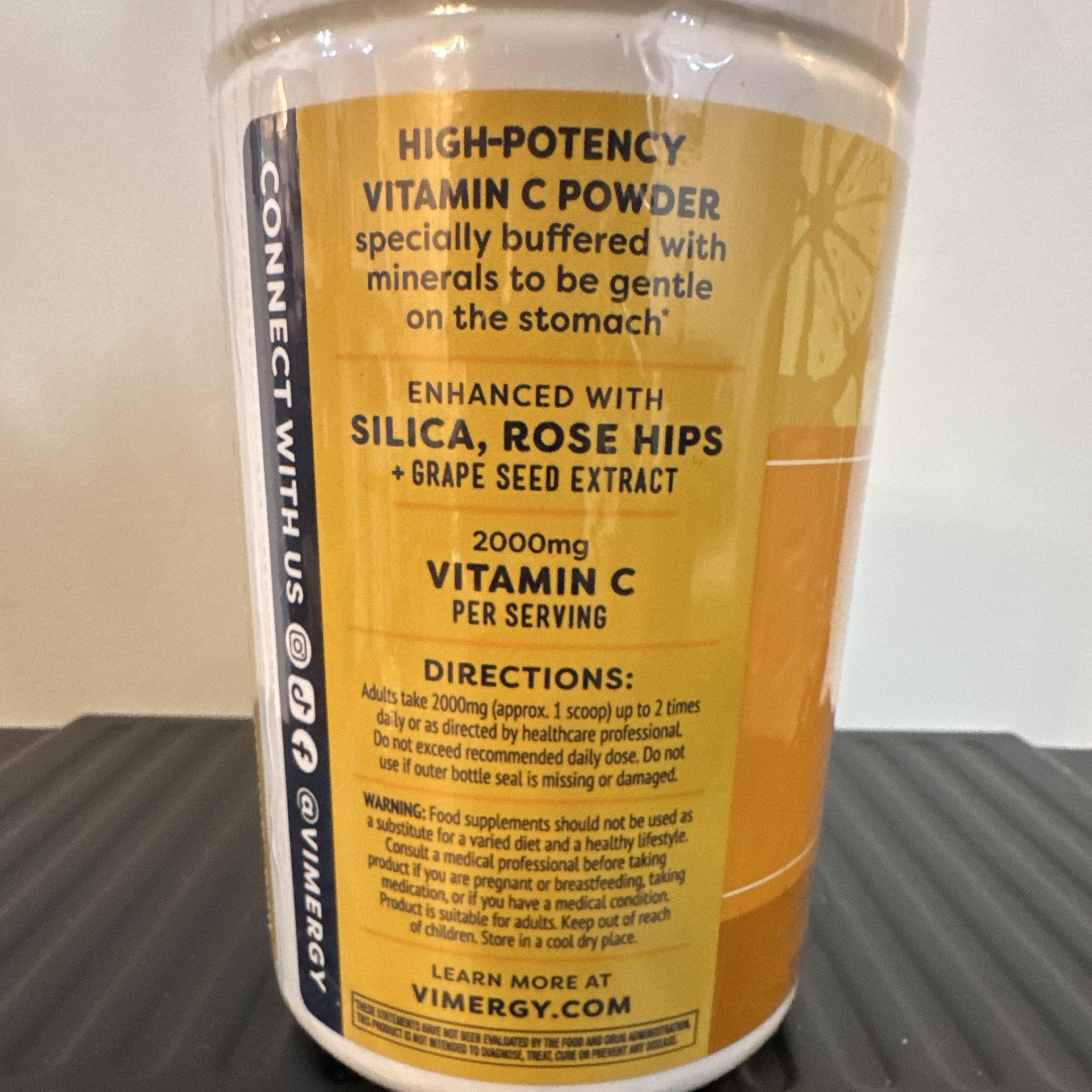 Vimergy Micro-C Immune Support Vitamin C Powder 500g 2000mg Neutral Vegan