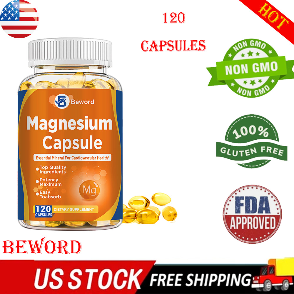 Magnesium Glycinate 500mg 120 Pills Sleep Support, Stress Relief & Bone Care