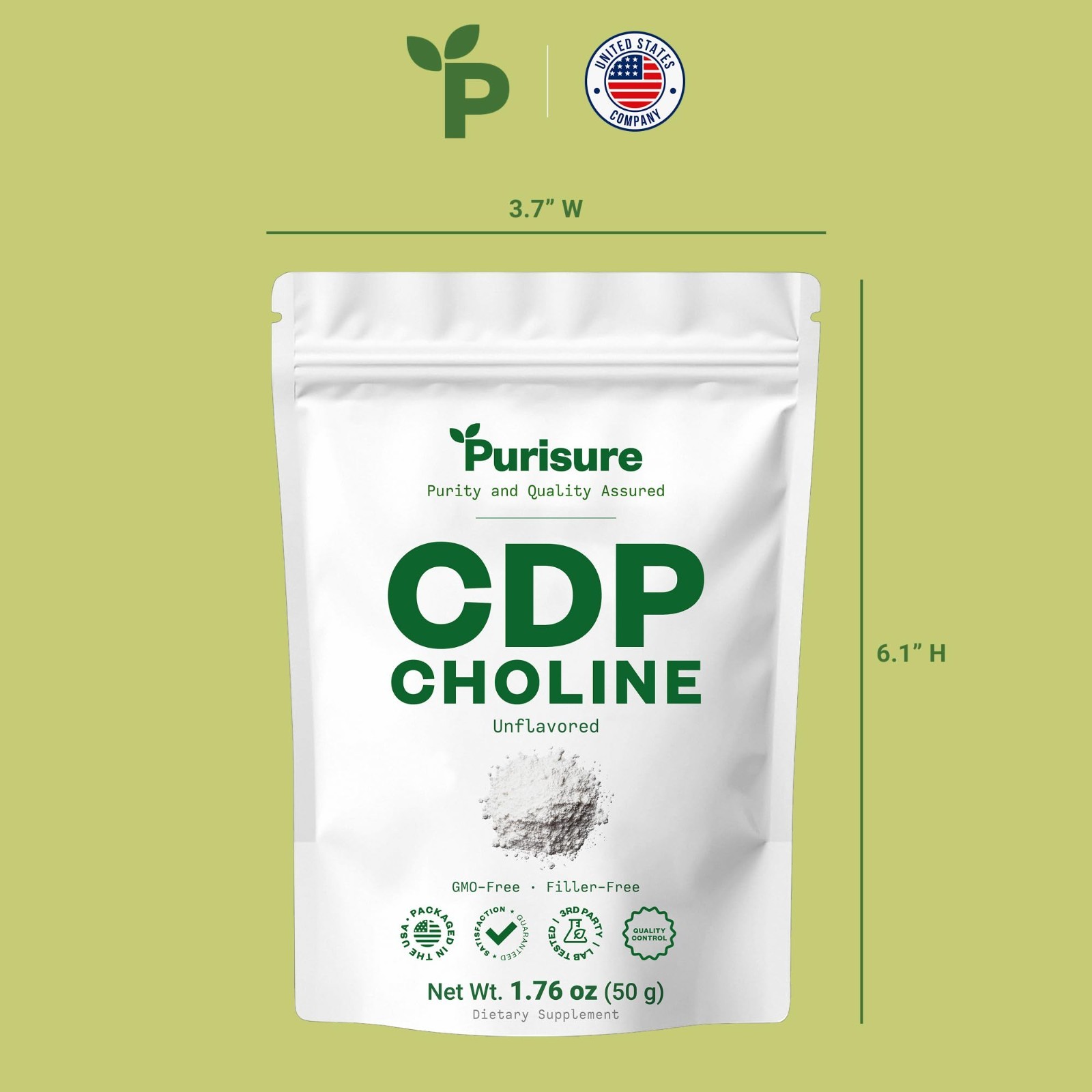 CDP Choline Powder 50g – Citicoline Supplement for Focus, Energy & Cognitive Boo