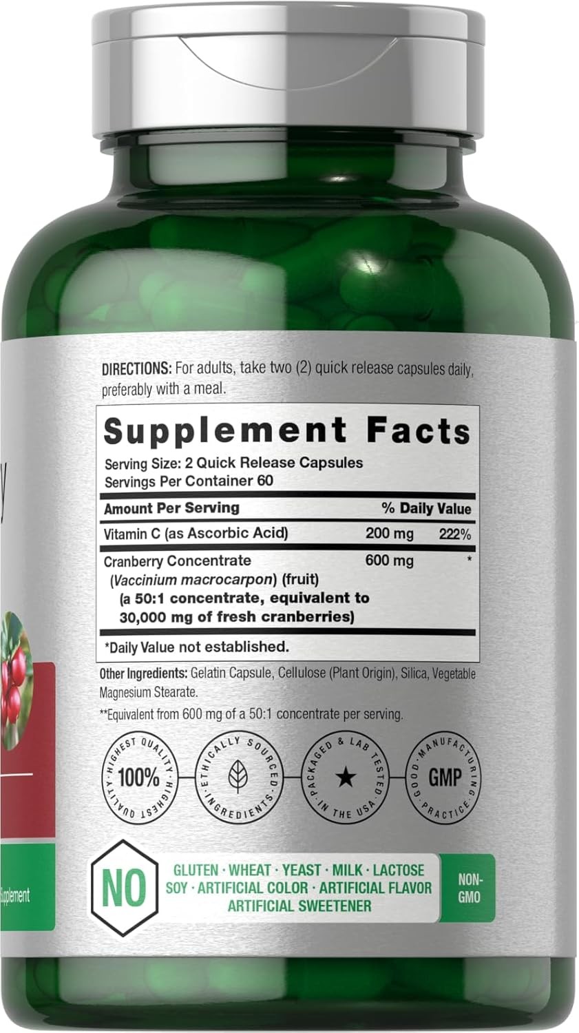 Cranberry Pills | 150 Capsules | 30,000 mg + Vitamin C | by Horbaach