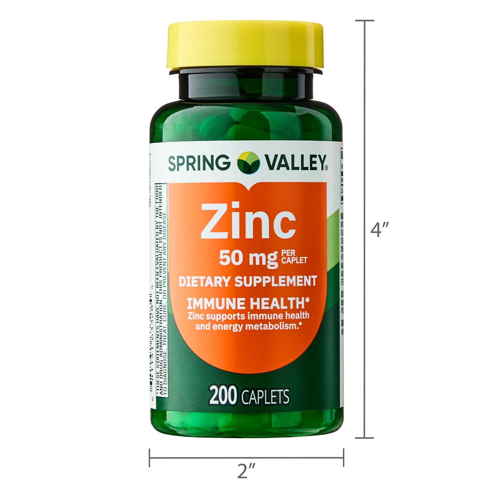 Zinc 50 Mg Immune Skin Health Collagen Cell Growth Enzyme Support, 200 Caplets