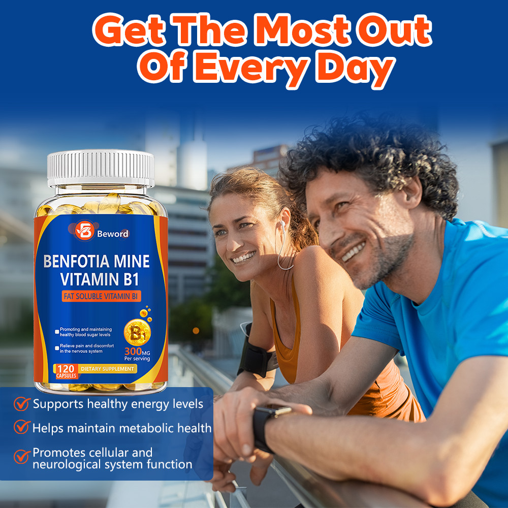 Benfotiamine 300mg 120Caps Vitamin B1 Benfotiamine Thiamine Fat-Soluble