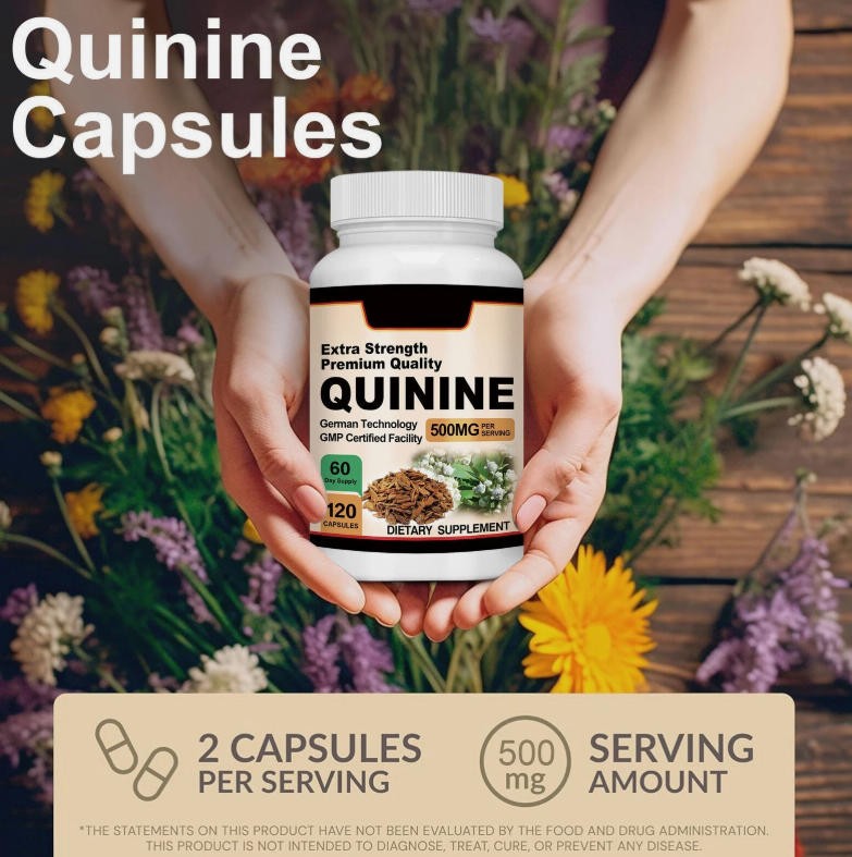 120x Quinine Capsules 500mg Anti-Inflammatory Digestive Support Cramp Defense