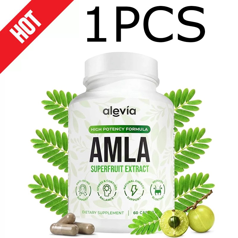Alevia Organic Amla Capsules 1000mg Indian Gooseberry Antioxidant Supplement 60c