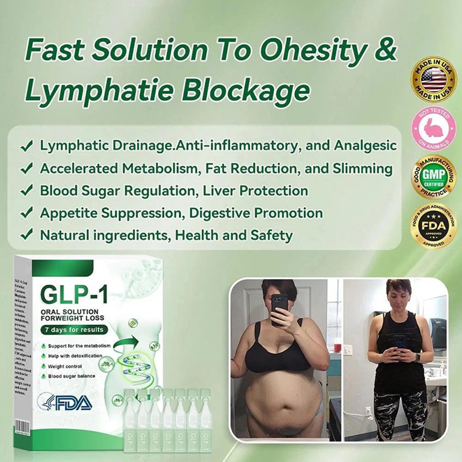 G L P -1 Diet Drops Health Drops Body Care Rapid-Absorbing Liquid For Morning