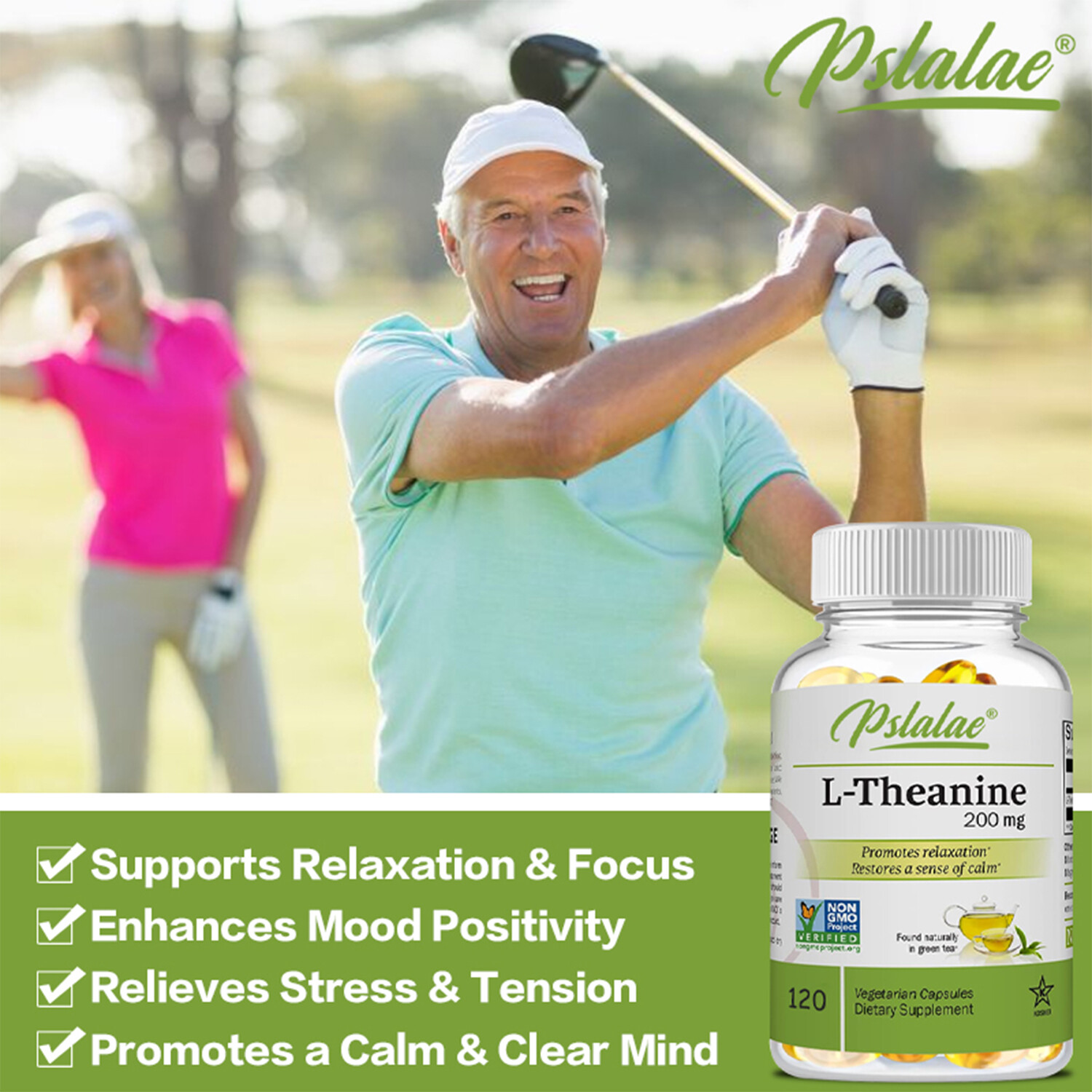 L-Theanine 200 Mg – Stress Relief, Calming & Anti-Anxiety, Promotes Relaxation