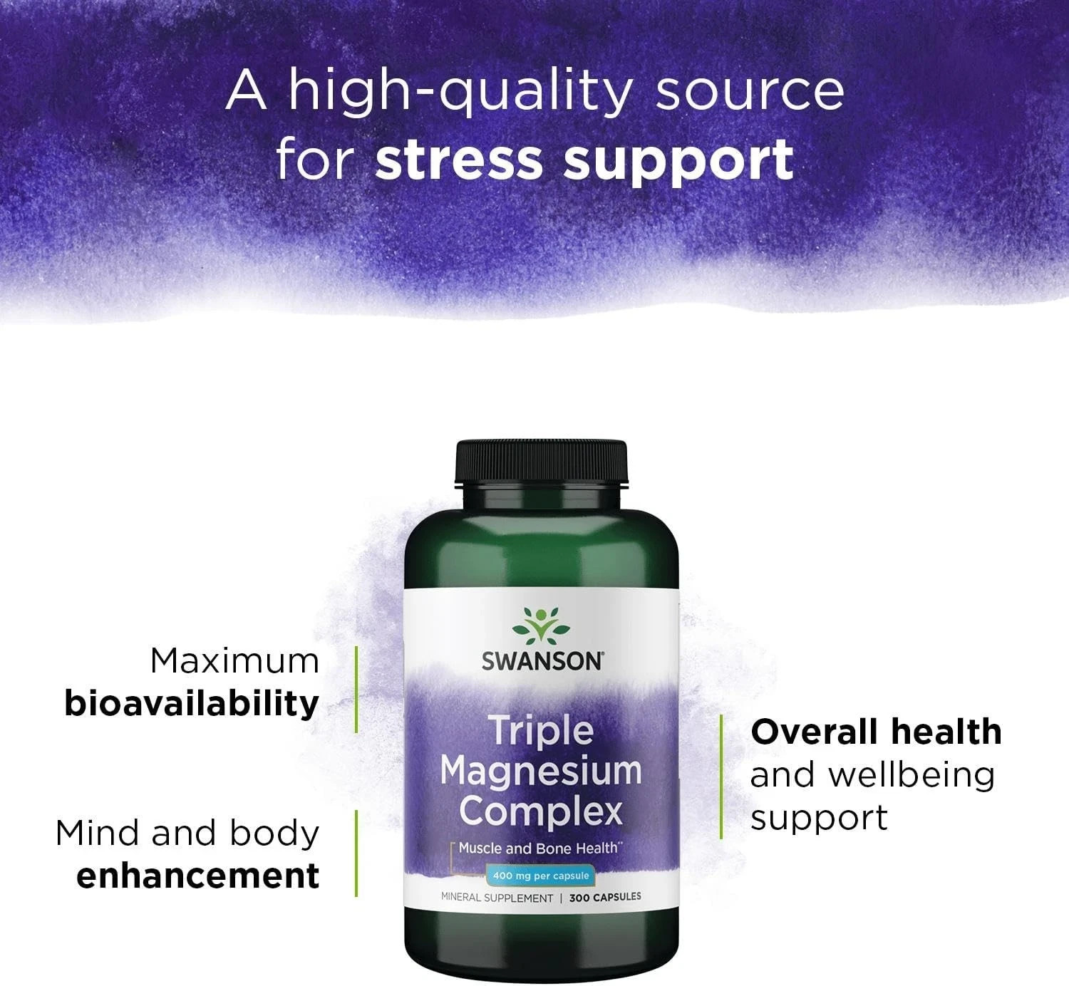 Swanson Triple Magnesium Complex – Supplement 300 Count (Pack of 1)