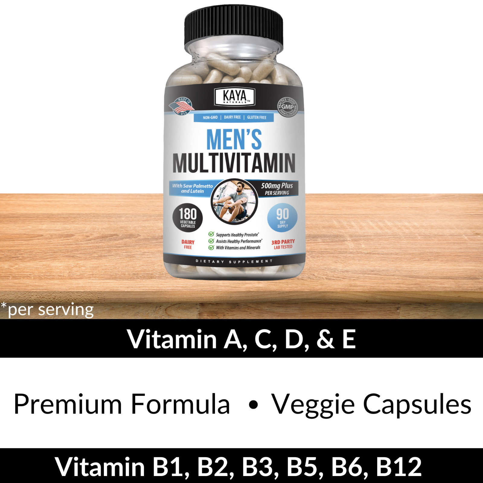 Multi Vitamin for Men 180ct Mens Prostate Multivitamin Multimineral Daily Zinc