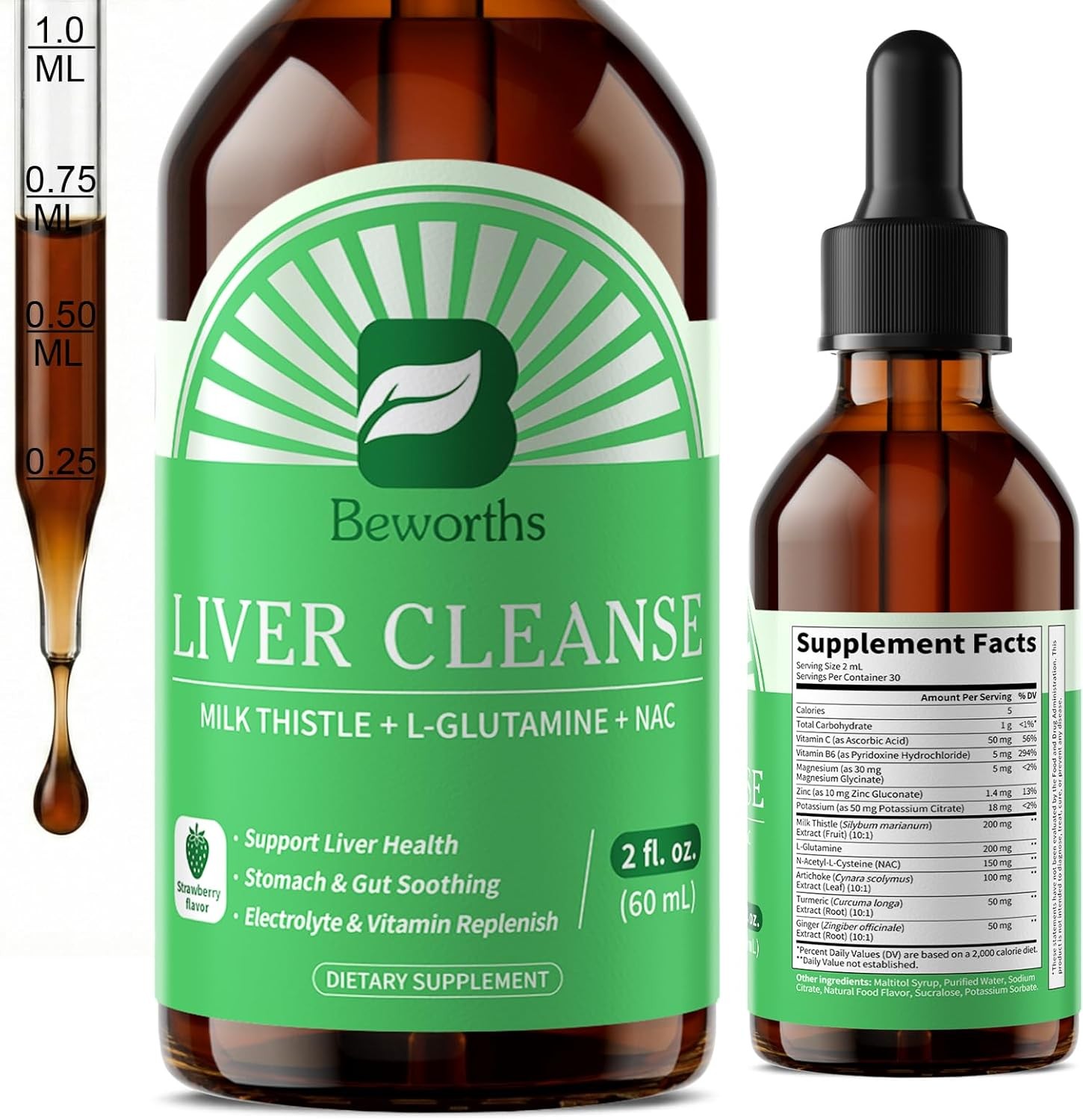 Liver Cleanse Detox & Repair – Liver Support Liquid Drops with Milk Thistle